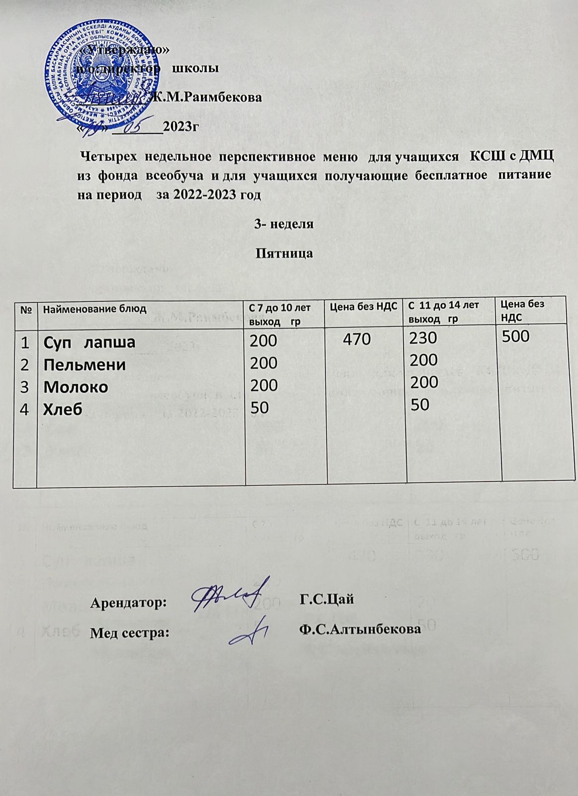 Ас мәзірі (19.05.2023)