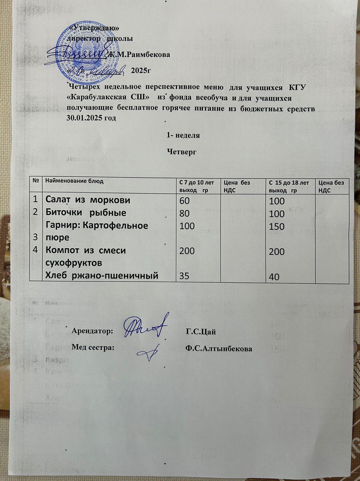 Ас мәзірі