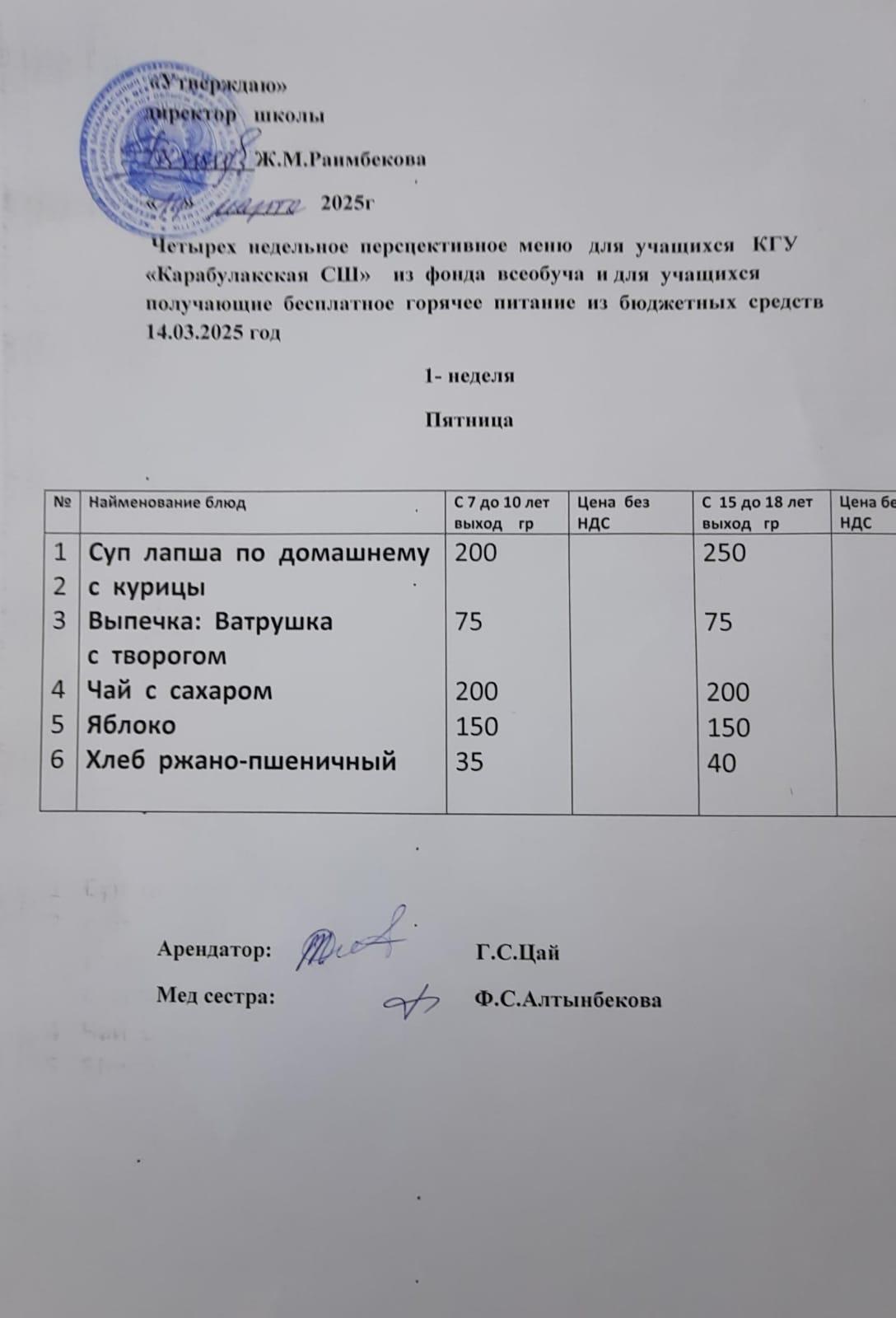 Ас мәзірі