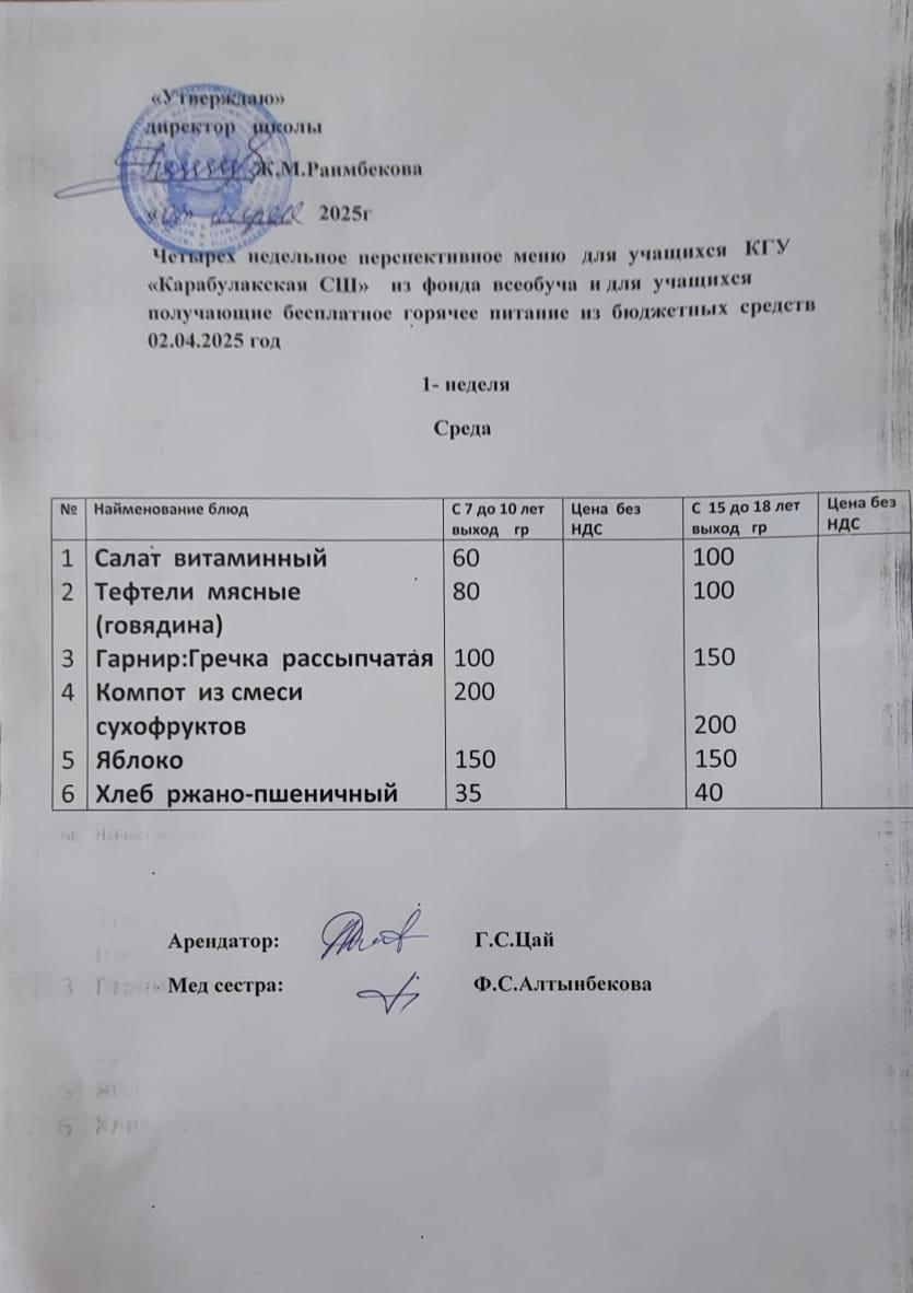 Ас мәзірі
