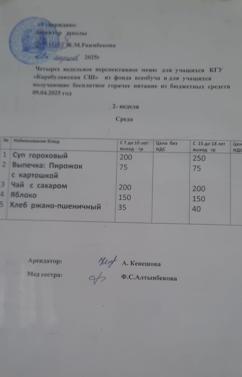 Ас мәзірі