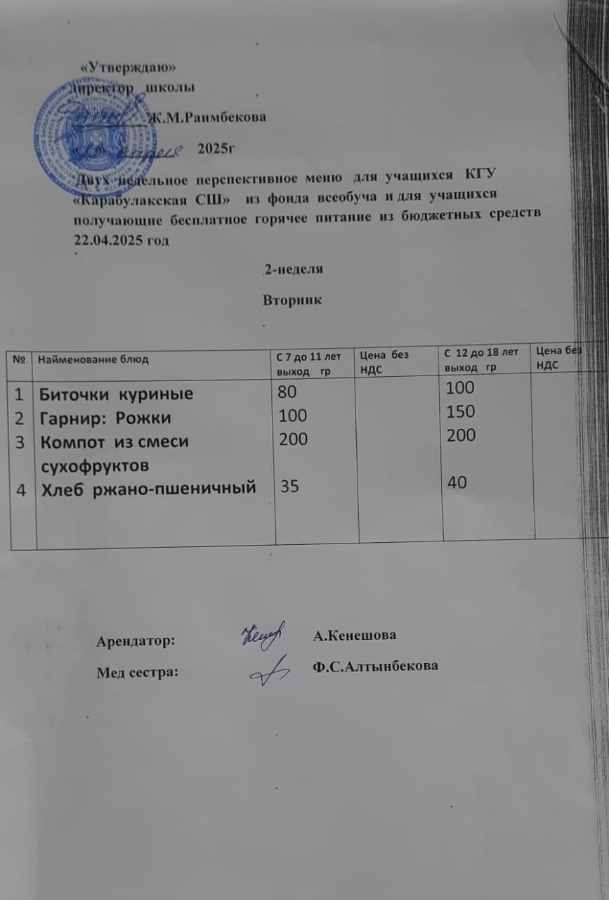 Ас мәзірі