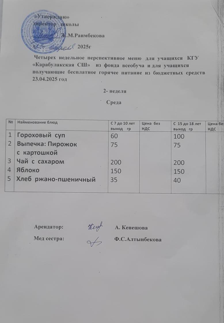 Ас мәзірі