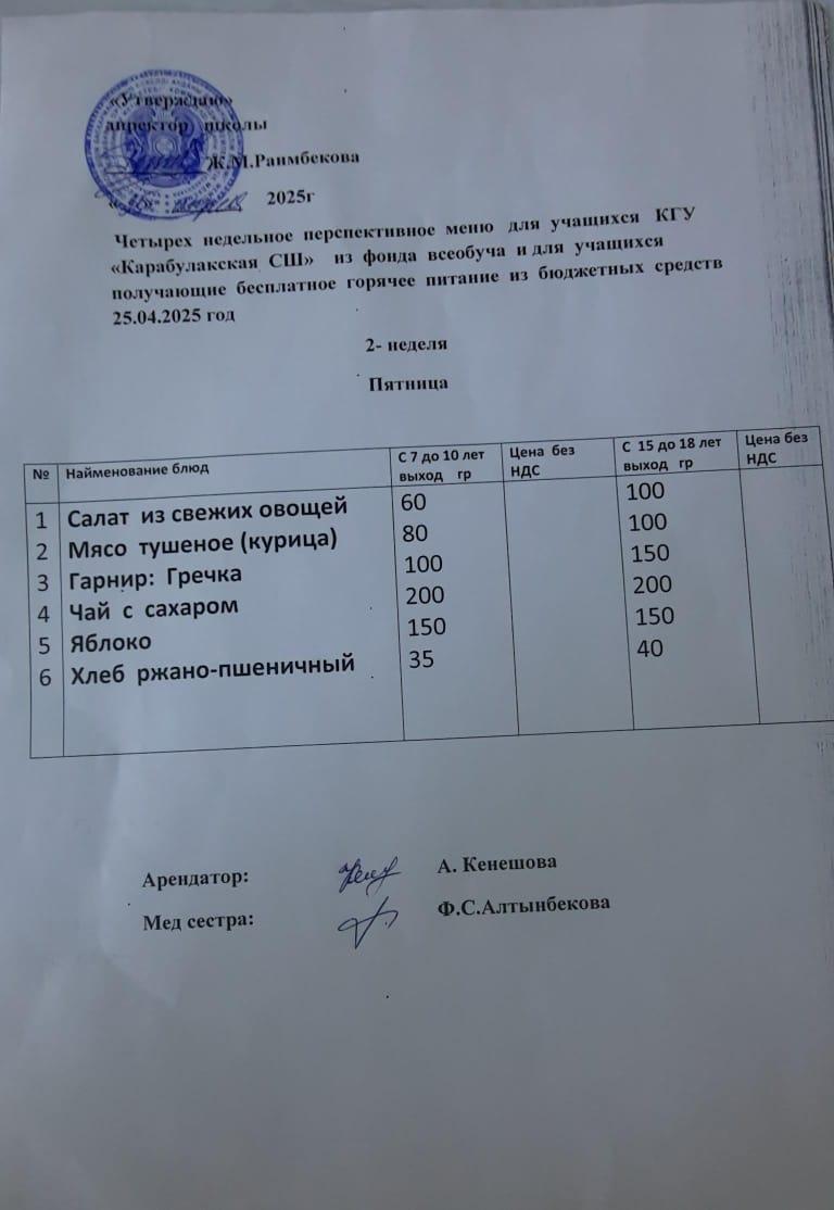 Ас мәзірі