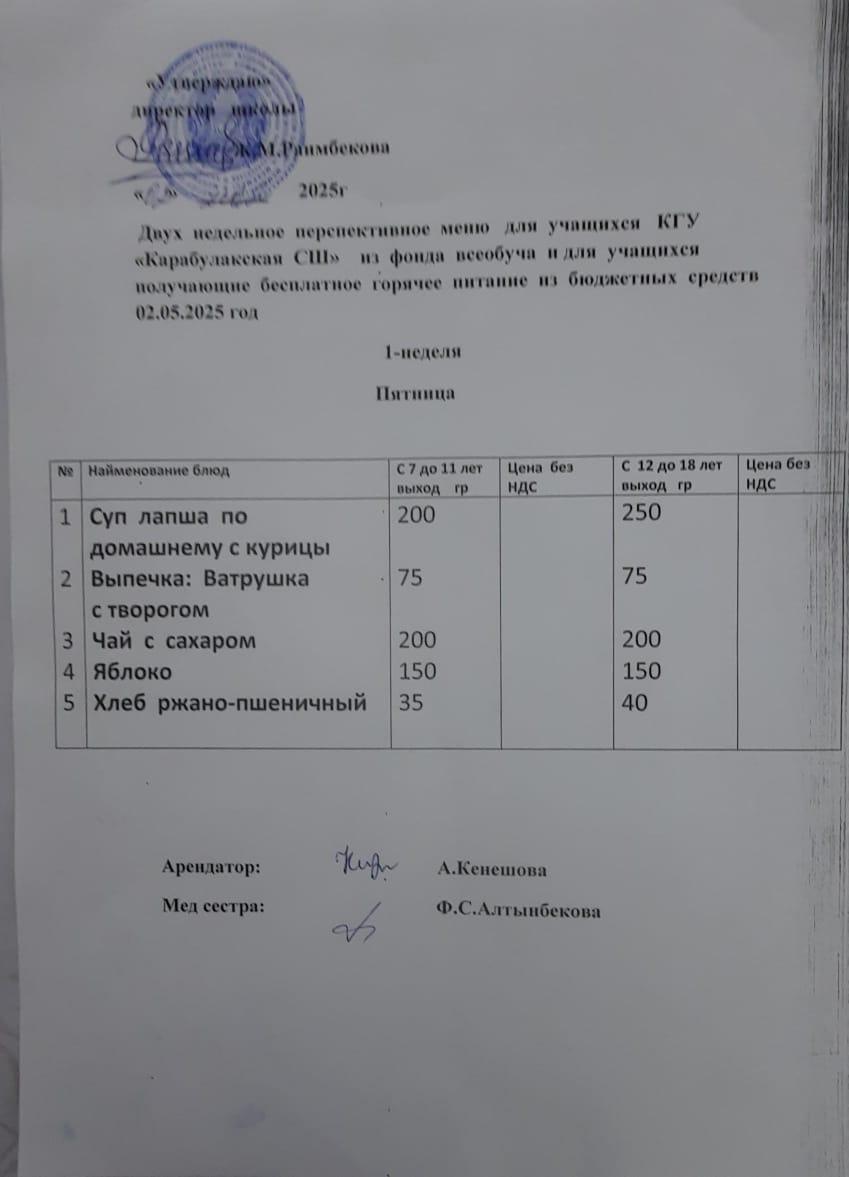Ас мәзірі