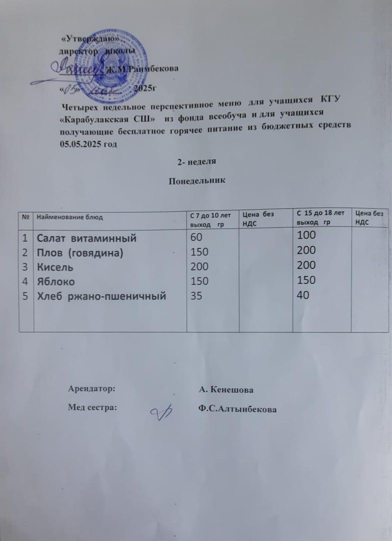 Ас мәзірі