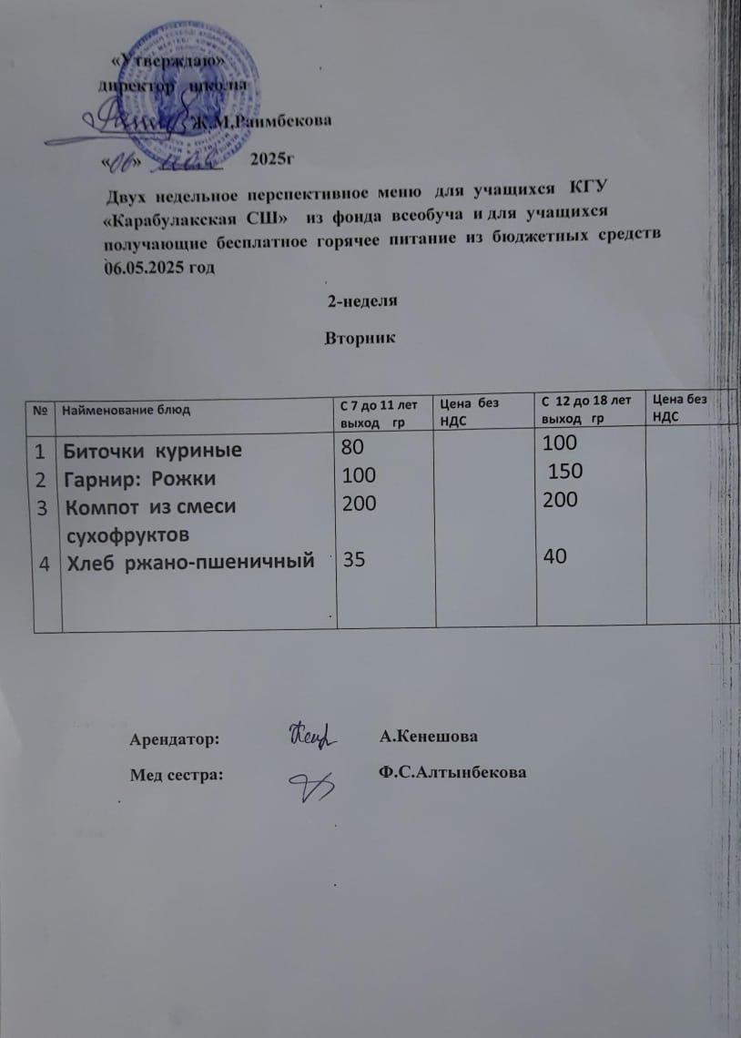 Ас мәзірі